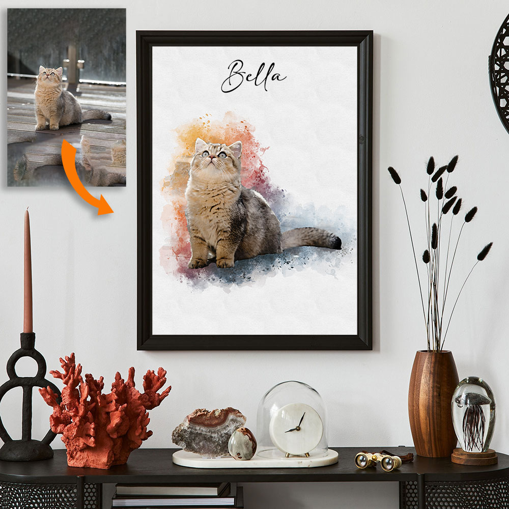 Pet Portrait Custom - Aangepaste huisdierportret van foto - gepersonaliseerde