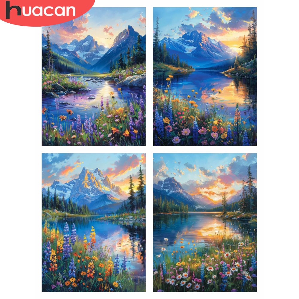 Photo Mosaic Print - HUACAN 5d DIY Diamantmozaïek 5d Berglandschap