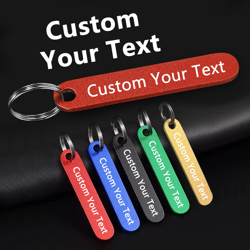Initial Ring Custom - 1PC gepersonaliseerde roestvrijstalen sleutelhanger aangepaste naam/telefoon/logo