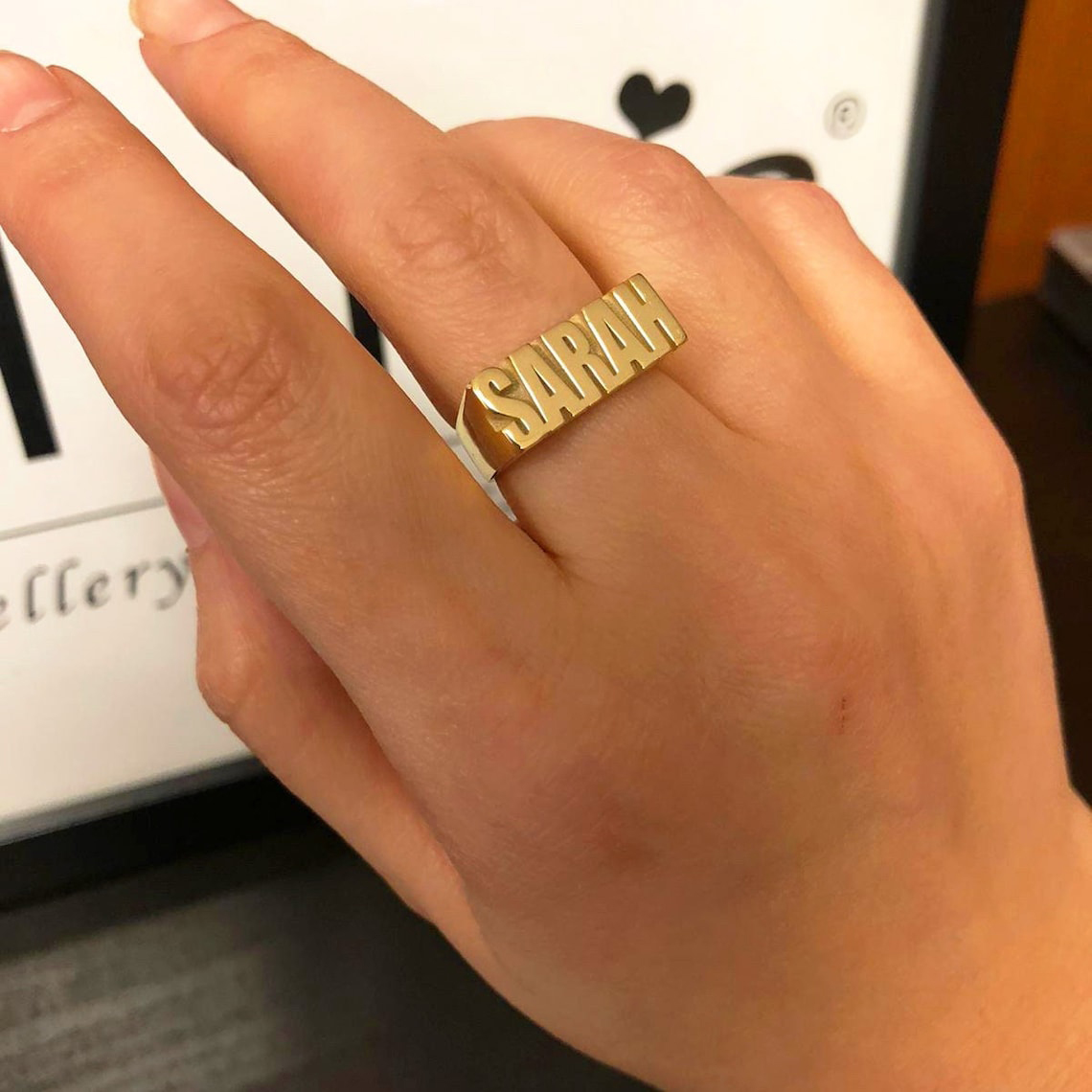 Initial Ring Custom - Aangepaste gouden gotische ringen voor mannen