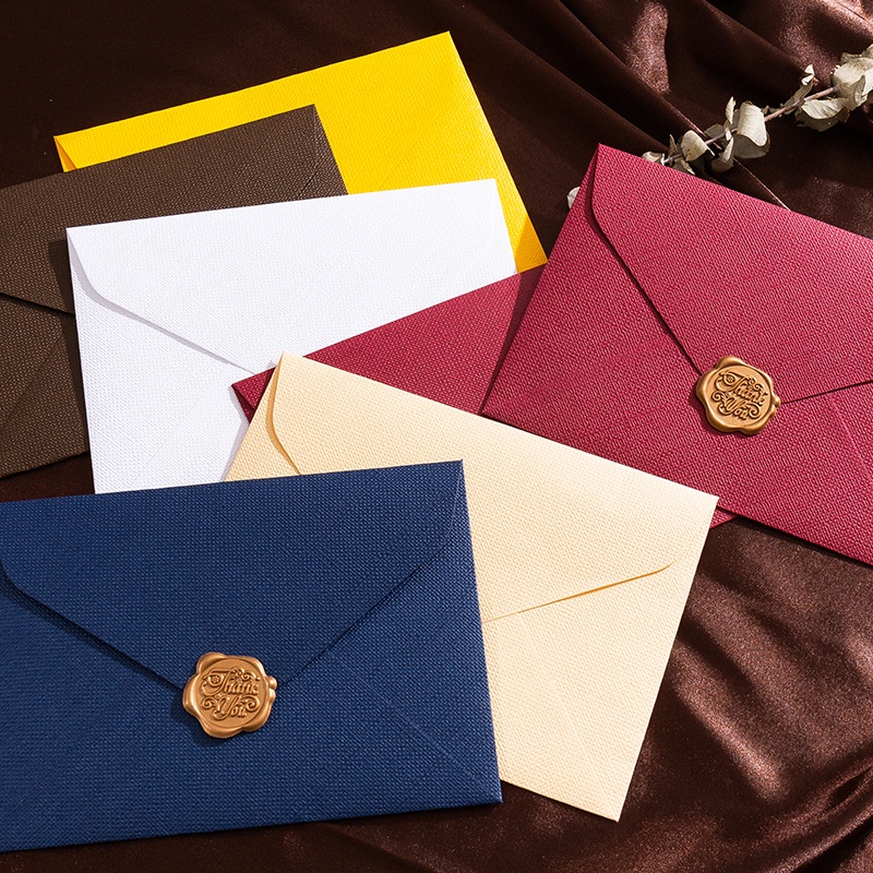 Wax Seal Letter Kit - 5 Stuks Retro Linnen Patroon Envelop