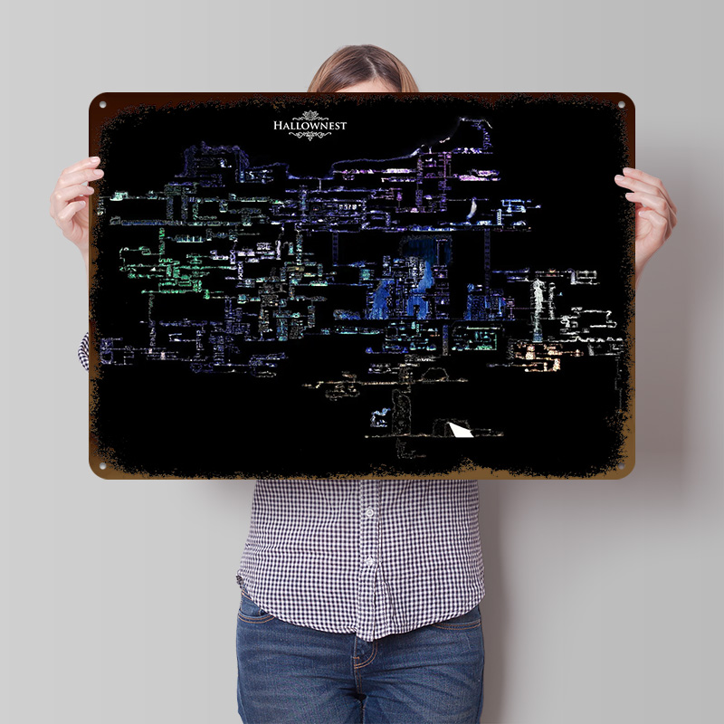 Custom Map Poster - Hollow Knight Hallownest Kaart Licht 3D