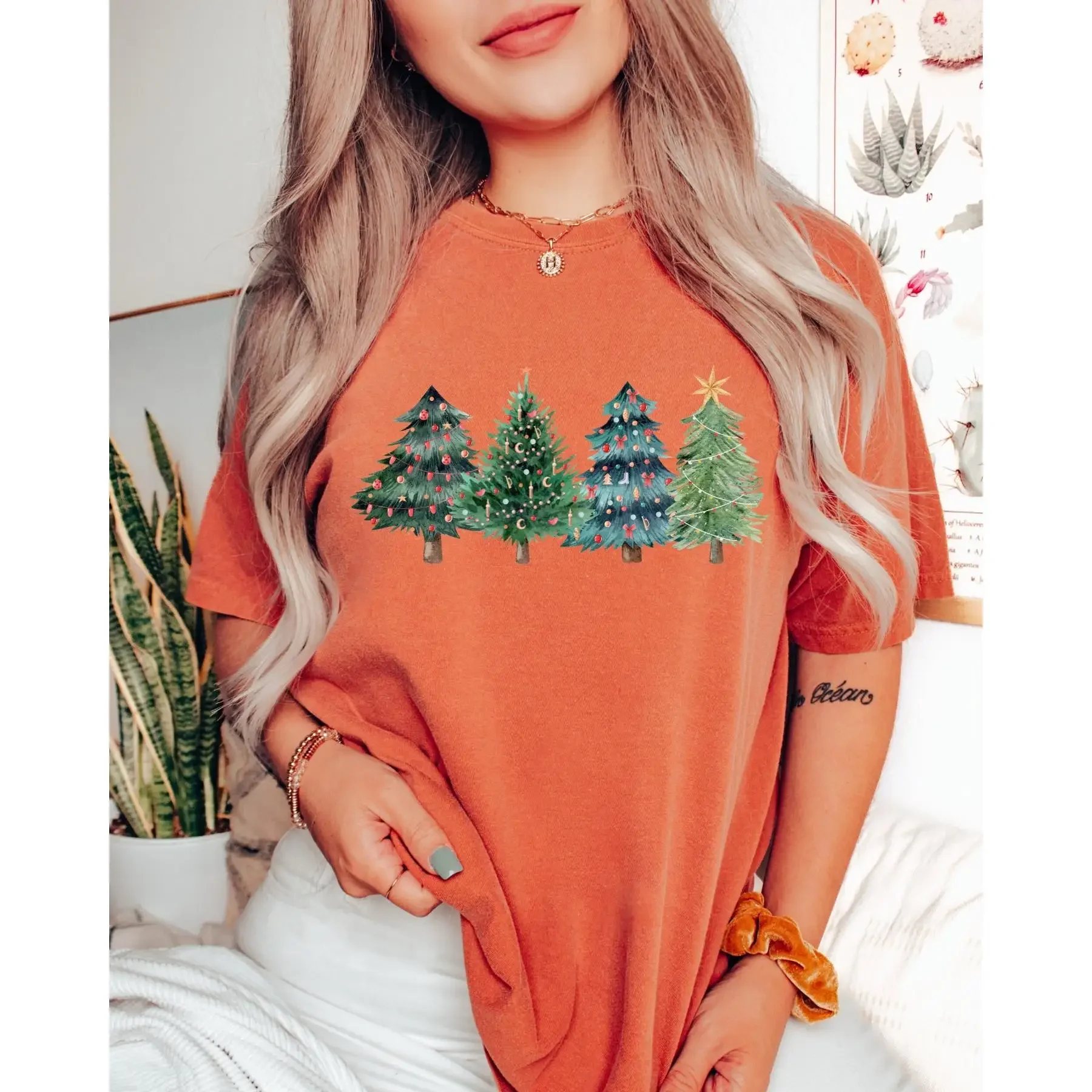 Family Tree Print - Kerstbomen T-shirt Kerstmis Leuke Familie Bijpassende