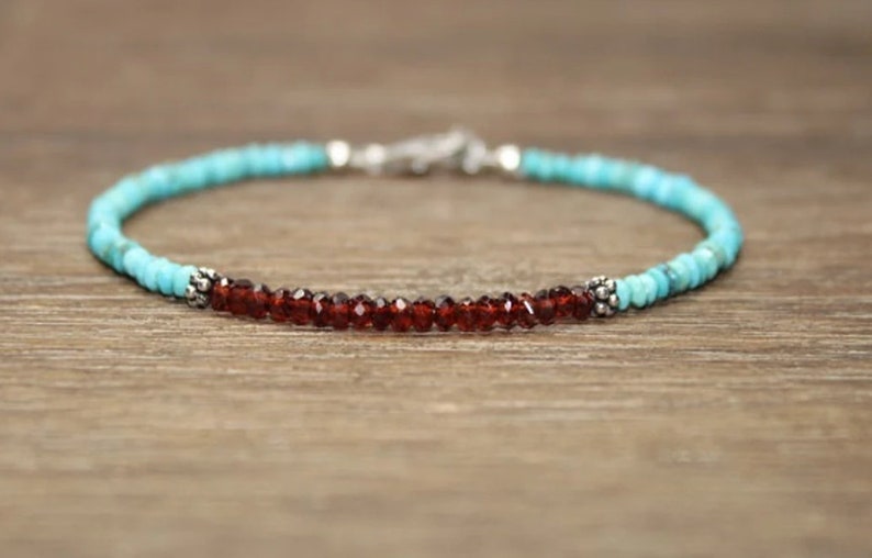 Coordinates Bracelet - Granaat & Doornroosje Turquoise Armband, Turquoise