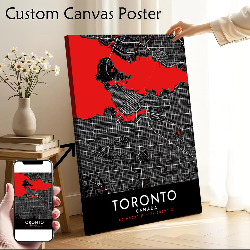 Toronto Dark Map Canvas Wall A - Custom Map Poster recensie en prijs