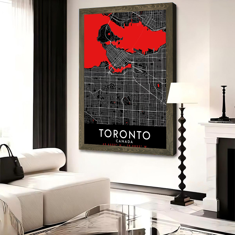 Toronto Dark Map Canvas Wall A - Custom Map Poster recensie en prijs