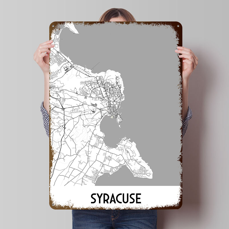 Syracuse stadskaart metalen po - Custom Map Poster recensie en prijs