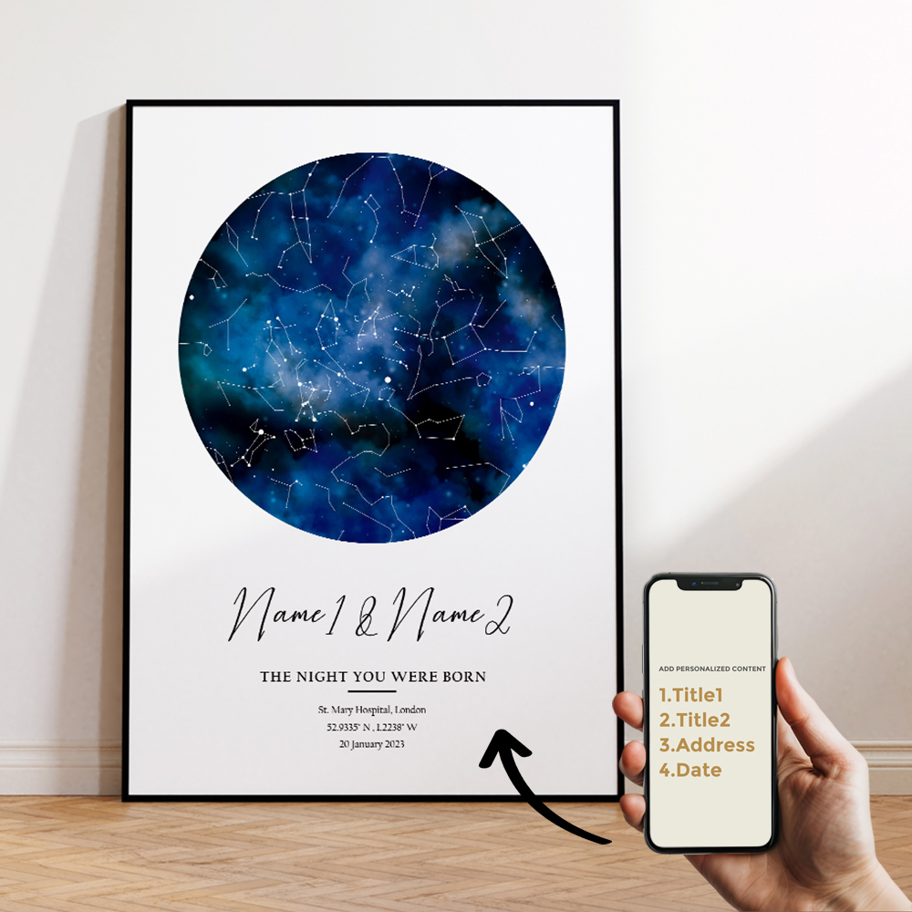 Moderne aangepaste gepersonali - Custom Star Map recensie en prijs