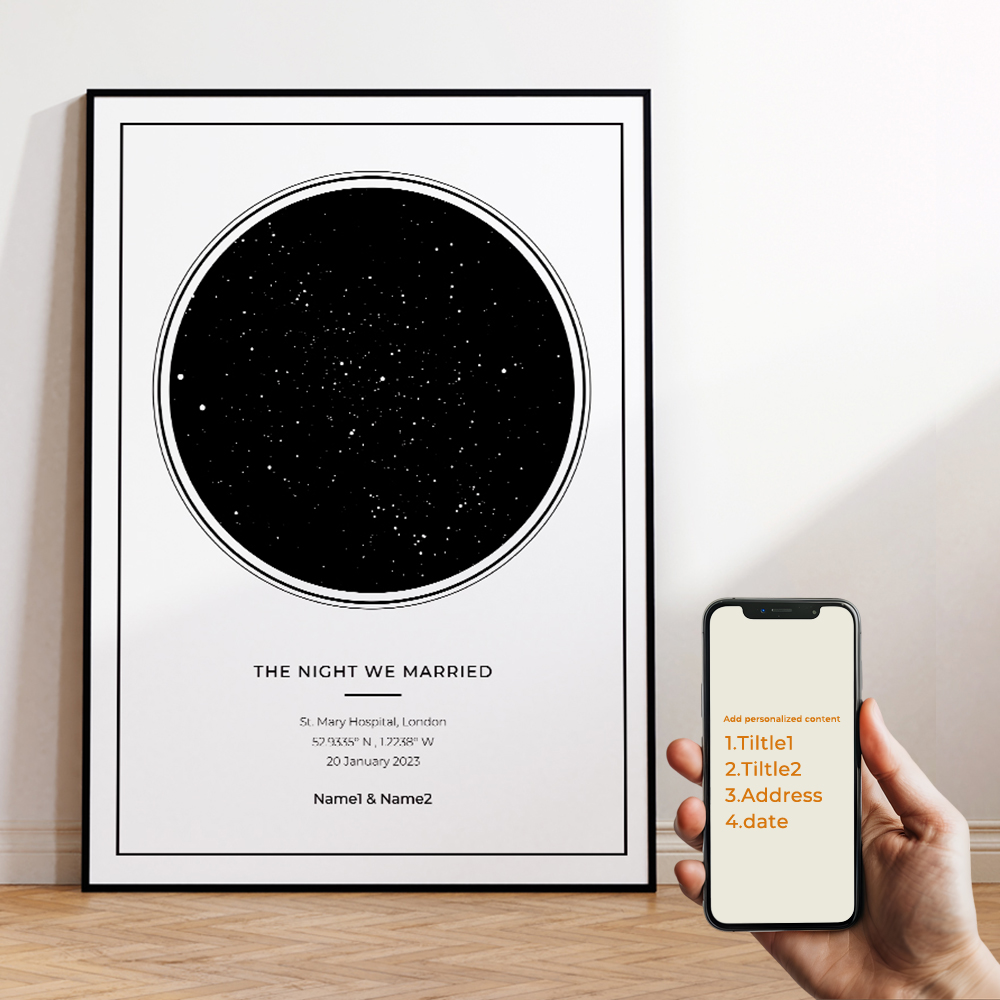 Moderne aangepaste gepersonali - Custom Star Map recensie en prijs